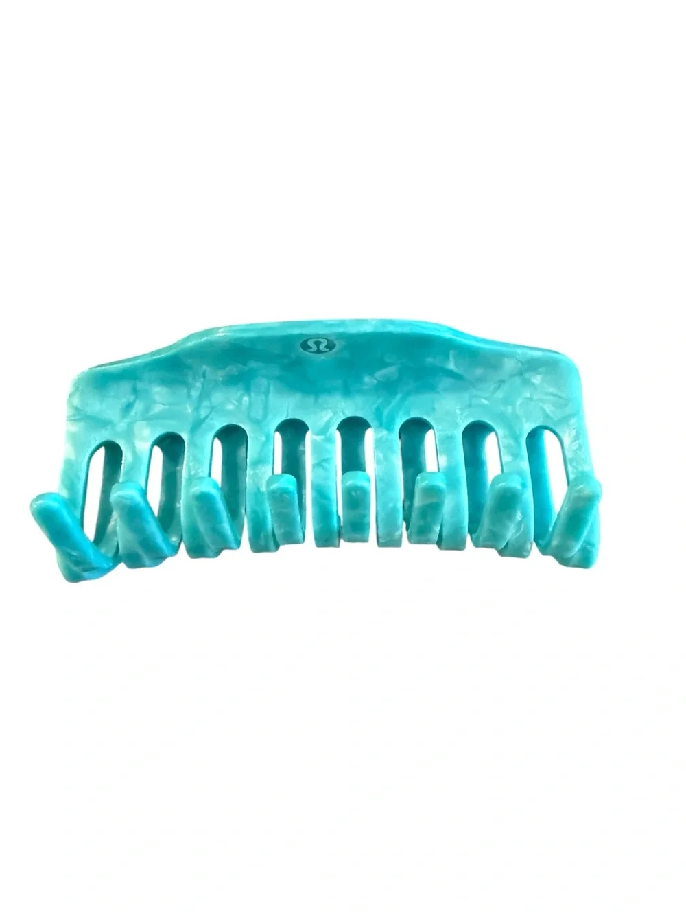 Lululemon Teal Marble Hair Claw Clip Jumbo NWOT